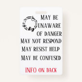 Badge Insigne de sensibilisation aux handicaps avec cord (Devant)