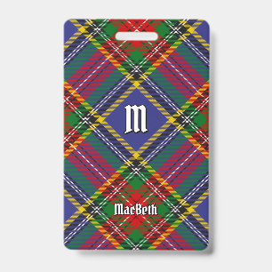 Badge Insigne de tartan Clan MacBeth