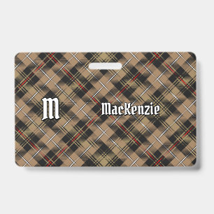 Badge Insigne de tartan de chasse marron Clan MacKenzie