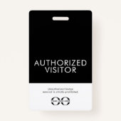 Badge Insigne de visiteur autorisé personnalisable (Devant)