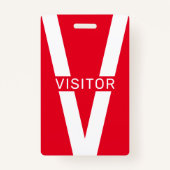 Badge Insigne des visiteurs de lettre V géant (Devant)