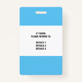 Badge Insigne d'événement Solid Blue Conference (Dos)