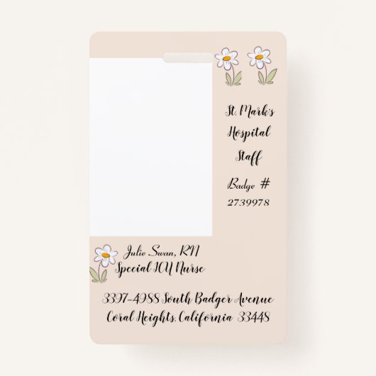 Badge Insigne d'hôpital pour l'infirmière de l'ICU (Devant)