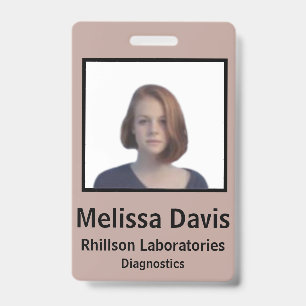 Badge Insigne d'ID employé Dusty Rose Conception vertica
