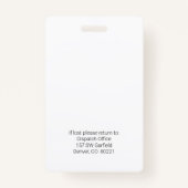 Badge Insigne d'ID photo (Dos)