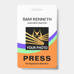 Badge Insigne d'ID photo de la presse de courbure créati