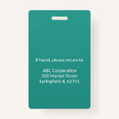 Badge Insigne d'ID vertical de la société | Personnalisa (Dos)