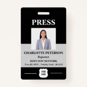 Badge Insigne d'identification de la presse photo et log (Devant)