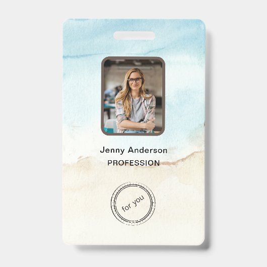 Badge Insigne d'identification de l'employé avec photo, (Avant)