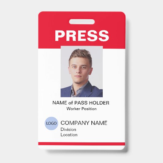 Badge Insigne d'identification de l'employé de la presse (Avant)