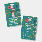 Badge Insigne d'identification de l'employé du fleuriste (Recto et verso)