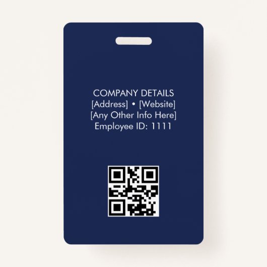 Badge Insigne d'identification de l'employé - Photo, log (Dos)