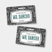 Badge insigne d'identification de l'enseignant du livre  (Avant & arrière)