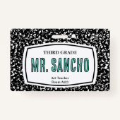 Badge insigne d'identification de l'enseignant du livre  (Devant)