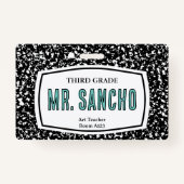 Badge insigne d'identification de l'enseignant du livre  (Dos)