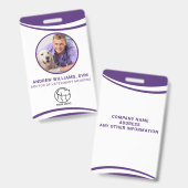 Badge Insigne d'identification de nom de photo vétérinai (Front & Back)