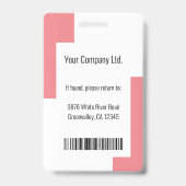 Badge Insigne d'identification d'employé d'entreprise mo (Arrière)