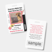 Badge Insigne d'identification du personnel enseignant p (Front & Back)