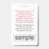 Badge Insigne d'identification du personnel enseignant p (Back)