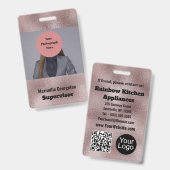 Badge Insigne d'identification métallique rose foncé Fau (Avant & arrière)