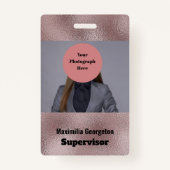 Badge Insigne d'identification métallique rose foncé Fau (Devant)