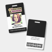 Badge Insigne d'identification personnalisé avec code-ba (Avant & arrière)