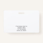 Badge Insigne d'identification photo (Dos)