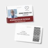 Badge Insigne d'identification photo de l'employé de l'h (Avant & arrière)