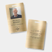 Badge Insigne d'identification photo de l'employé en mét (Recto et verso)