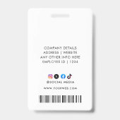 Badge Insigne d'identification photo de l'employé Médica (Dos)