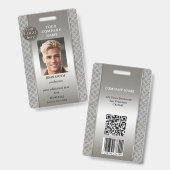 Badge Insigne d'identification photo de l'employé métall (Avant & arrière)