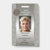 Badge Insigne d'identification photo de l'employé métall (Avant)