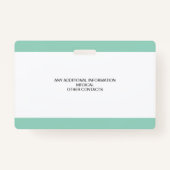 Badge Insigne d'identification photo d'urgence pour enfa (Dos)