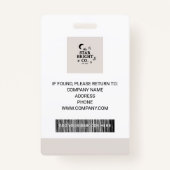 Badge Insigne d'identification photo Neutre moderne de l (Dos)