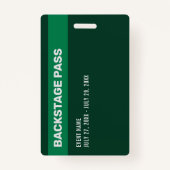 Badge Insigne d'identité Abstrait Green Gold Staff Backs (Dos)