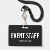 Badge Insigne d'identité de l'agent de l'événement de l' (Face avec cordon)
