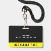 Badge Insigne d'identité de l'agent de l'événement de l' (Dos avec cordon)