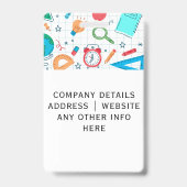 Badge Insigne d'identité de l'enseignant avec fourniture (Arrière)