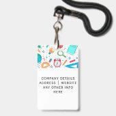 Badge Insigne d'identité de l'enseignant avec fourniture (Arrière avec lanière)