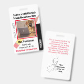 Badge Insigne d'identité du personnel enseignant personn (Front & Back)