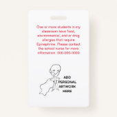 Badge Insigne d'identité du personnel enseignant personn (Dos)