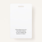 Badge Insigne d'identité du visiteur personnalisé (Dos)