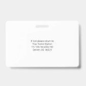 Badge Insigne d'identité du visiteur personnalisé (Back)