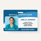 Badge Insigne d'identité photo de l'employé de l'hôpital (Devant)
