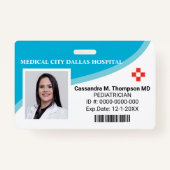 Badge Insigne d'identité photo de l'employé de l'hôpital (Devant)