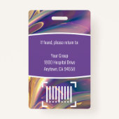 Badge Insigne d'identité photo de l'employé de l'hôpital (Dos)