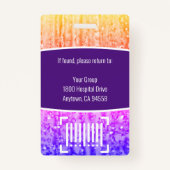 Badge Insigne d'identité photo de l'employé de l'hôpital (Dos)