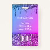 Badge Insigne d'identité photo de l'employé de l'hôpital (Dos)