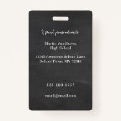 Badge Insigne d'identité photo du vice-directeur de l'éc (Dos)