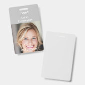 Badge Insigne d'identité photo verticale pour un bénévol (Avant & arrière)